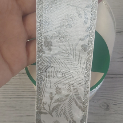 Cinta navideña Silver foil 50mm  x 10 mts