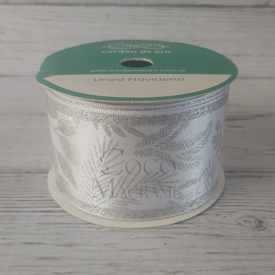 Cinta navideña Silver foil 50mm  x 10 mts