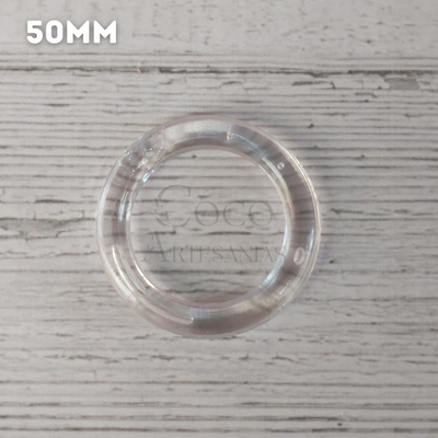 Argolla plástica transparente 50mm x 10 un.