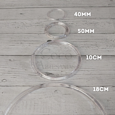 Argolla plástica transparente 40mm x unidad 