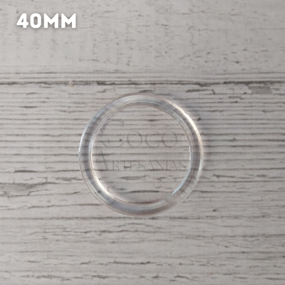 Argolla plástica transparente 40mm x 10 un.