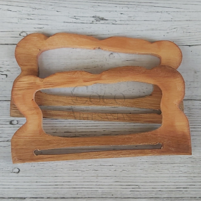 Manija de madera rectangular ondas 19x10