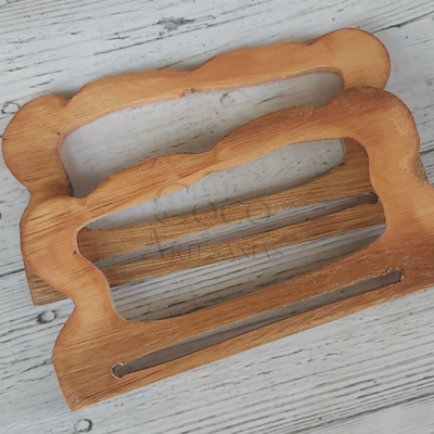 Manija de madera rectangular ondas 19x10