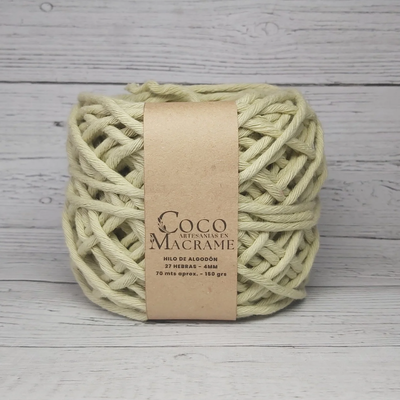 Hilo de algodón 27 h. Oliva claro 4mm x unidad 