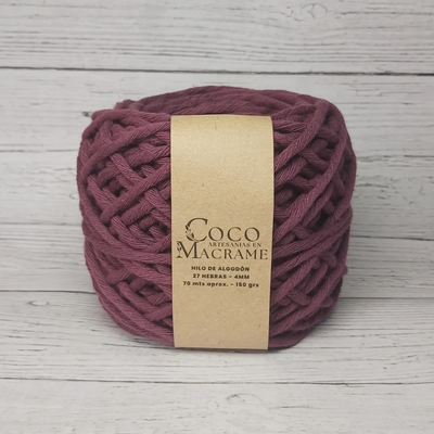 Hilo de algodón 27 h. Malbec 4mm x unidad 