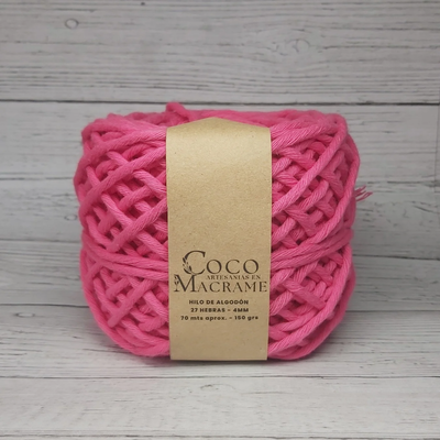 Hilo de algodón 27 h. Fucsia 4mm x unidad 