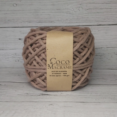 Hilo de algodón 27 h. Piedra oscuro 4mm x unidad 