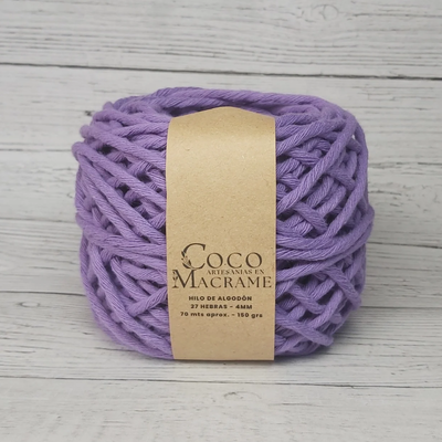 Hilo de algodón 27 h. Violeta 4mm x unidad 