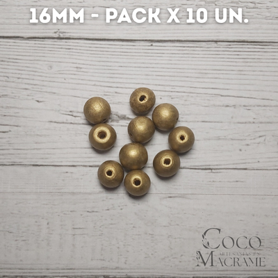 Esfera 16mm Oro oscuro x 10 un.