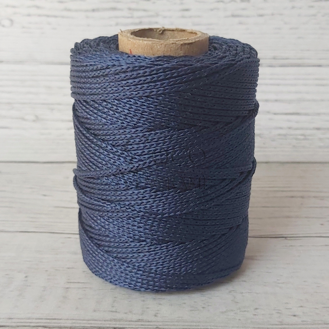 Azul Rata Color Cordón Cola de Rata 2mm Azul Marino para Crochet | Coco Artesanías