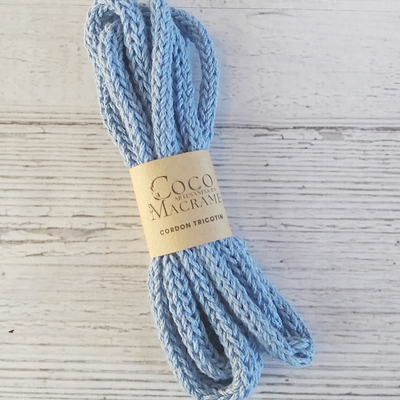 Cordon tejido tricotin 2 mts - Celeste