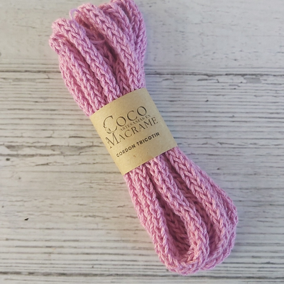 Cordon tejido tricotin 2 mts - Rosa