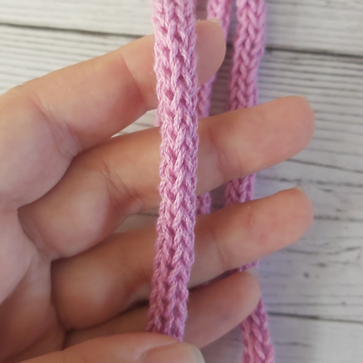 Cordon tejido tricotin 2 mts - Rosa