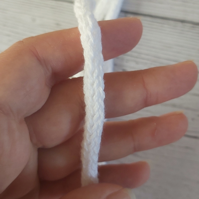 Cordon tejido tricotin 2 mts - Blanco