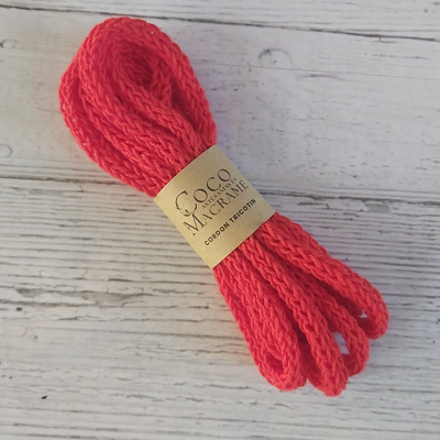 Cordon tejido tricotin 2 mts - Rojo 