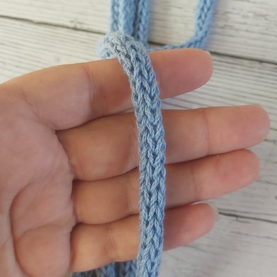 Cordon tejido tricotin 2 mts - Celeste