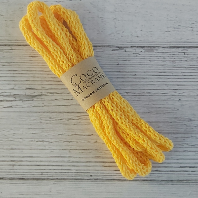 Cordon tejido tricotin 2 mts - Amarillo
