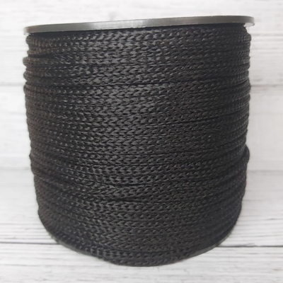 Cordón Cola de Rata 3mm Negro para Crochet y Bijou (100 mts)