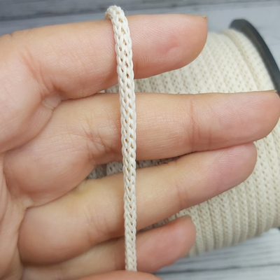 Cordón Cola de Rata 3mm Natural para Crochet y Bijou (100 mts)