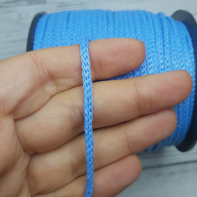 Cordón Cola de Rata 3mm Celeste Bandera para Crochet y Bijou (100 mts)