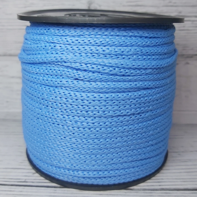 Cordón Cola de Rata 3mm Celeste Bandera para Crochet y Bijou (100 mts)