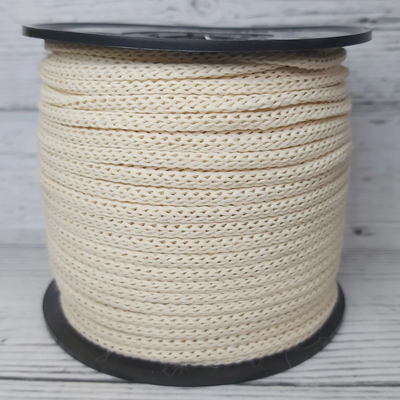 Cordón Cola de Rata 3mm Natural para Crochet y Bijou (100 mts)
