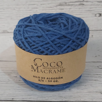 Hilo de algodón 8/6 ovillo 50gr. - Azul