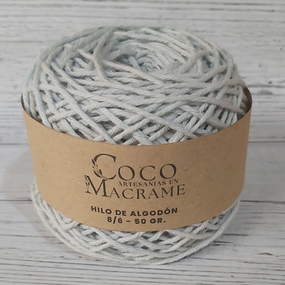 Hilo de algodón 8/6 ovillo 50gr. - Gris perla