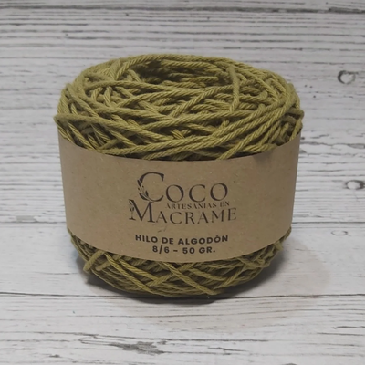Hilo de algodón 8/6 ovillo 50gr. - Oliva