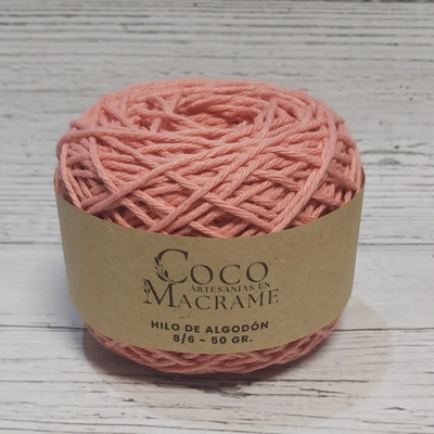 Hilo de algodón 8/6 ovillo 50gr. - frutilla al agua