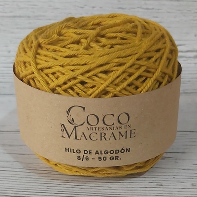 Hilo de algodón 8/6 ovillo 50gr. - Mostaza