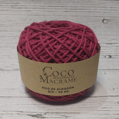 Hilo de algodón 8/6 ovillo 50gr. - Cereza