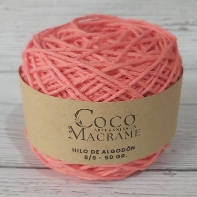 Hilo de algodón 8/6 ovillo 50gr. - Coral