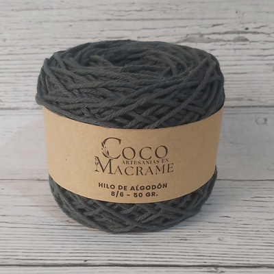 Hilo de algodón 8/6 ovillo 50gr. - Gris topo