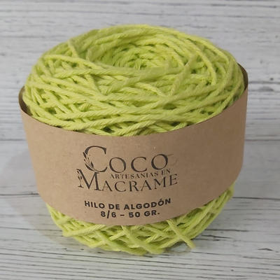 Hilo de algodón 8/6 ovillo 50gr. - Verde Lima