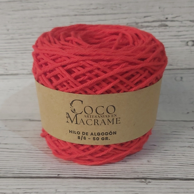 Hilo de algodón 8/6 ovillo 50gr. - Rojo