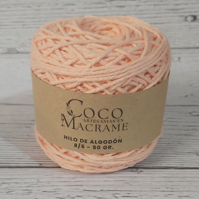 Hilo de algodón 8/6 ovillo 50gr. - Salmón 