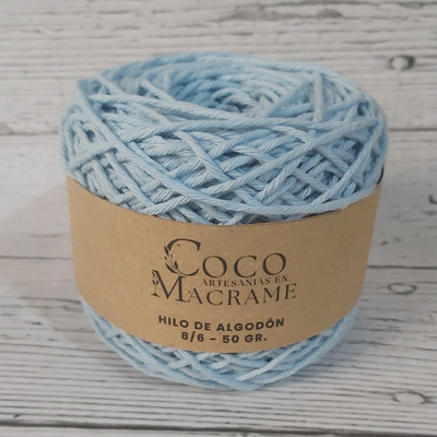 Hilo de algodón 8/6 ovillo 50gr. - Celeste