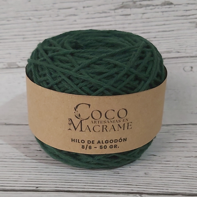 Hilo de algodón 8/6 50 gr - Verde Navidad