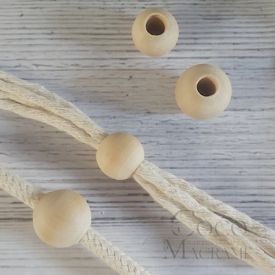 Esferas de Madera 23mm con Perforación 8mm (Pack x100 Unidades)