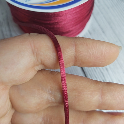 Cordón De Seda Raso 2,5mm X 30 Mts Bordo Para Bijou Y Accesorios
