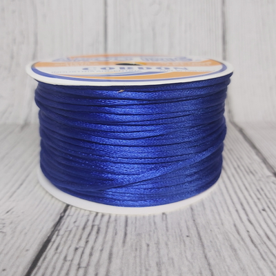 Cordón De Seda Raso 2,5mm X 30 Mts Azul Francia Para Bijou Y Accesorios