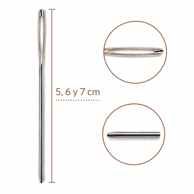 Aguja Para Lana Sin Punta De Metal 5cm / 6cm / 7cm Por Unidad