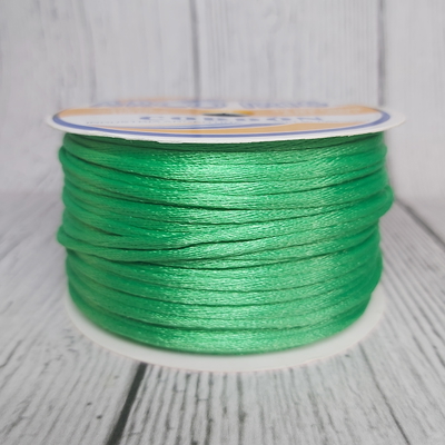 Cordón De Seda Raso 2,5mm X 30 Mts Verde Manzana Para Bijou Y Accesorios