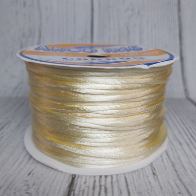 Cordón De Seda Raso 2,5mm X 30 Mts Natural Para Bijou Y Accesorios