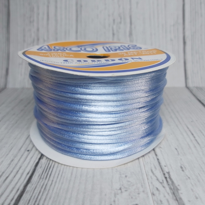 Cordón De Seda Raso 2,5mm X 30 Mts Celeste Para Bijou Y Accesorios