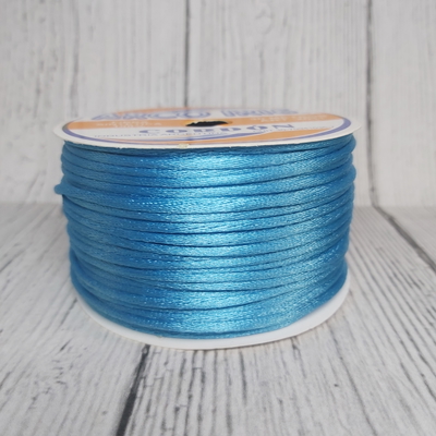 Cordón De Seda Raso 2,5mm X 30 Mts Turquesa Para Bijou Y Accesorios