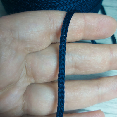 Cordón Cola de Rata 3mm Azul Marino para Crochet y Bijou (100 mts)