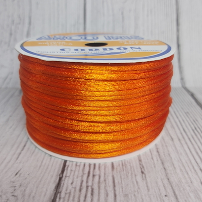 Cordón De Seda Raso 2,5mm X 30 Mts Naranja Para Bijou Y Accesorios