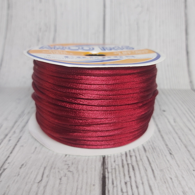 Cordón De Seda Raso 2,5mm X 30 Mts Bordo Para Bijou Y Accesorios